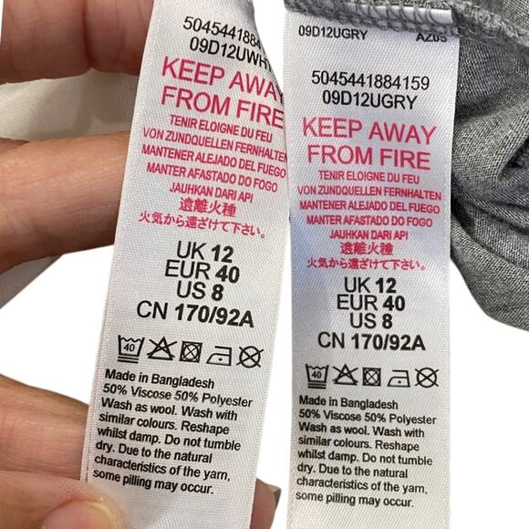 Bundle of 2 TOPSHOP Basic tanks Size 8 White & Gray - Picture 6 of 7